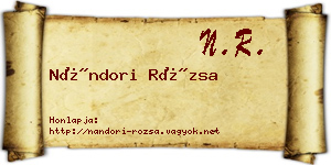 Nándori Rózsa névjegykártya