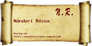 Nándori Rózsa névjegykártya