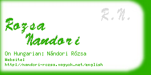 rozsa nandori business card