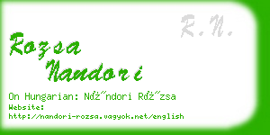 rozsa nandori business card